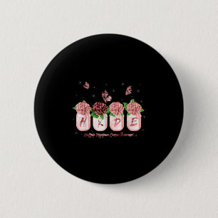 Hope Hydrangea Flower Butterfly Multiple Myeloma C 6 Cm Round Badge