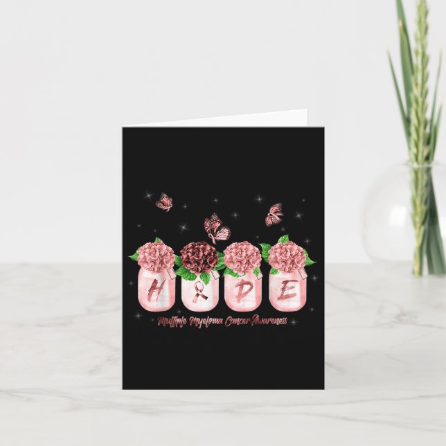 Hope Hydrangea Flower Butterfly Multiple Myeloma C Card (Front)