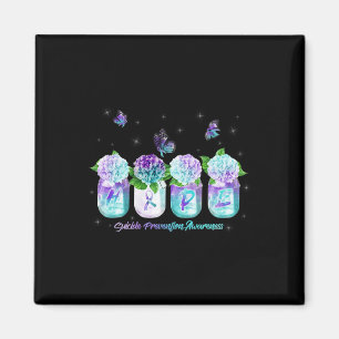 Hope Hydrangea Flower Butterfly Suicide Prevention Magnet