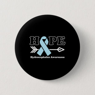 Hope - Hydrocephalus Awareness Light Blue Ribbon  6 Cm Round Badge