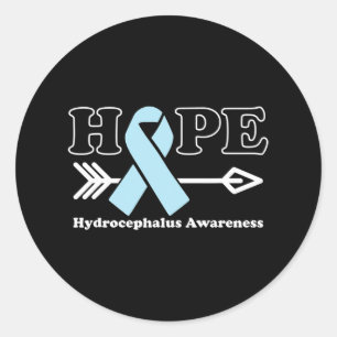 Hope - Hydrocephalus Awareness Light Blue Ribbon Classic Round Sticker
