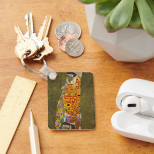 Hope II by Gustav Klimt, Vintage Art Nouveau Key Ring