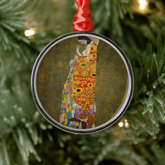 Hope II by Gustav Klimt, Vintage Art Nouveau Metal Tree Decoration
