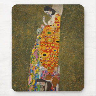 Hope II by Gustav Klimt, Vintage Art Nouveau Mouse Mat