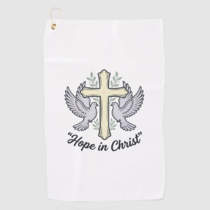 Hope in Christ Dove Cross Vintage Christian Design Golf Towel