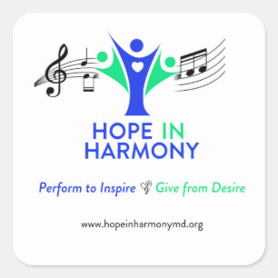 Hope in Harmony Square Sticker