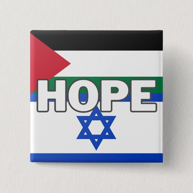 Hope in Israel Palestine 15 Cm Square Badge (Front)