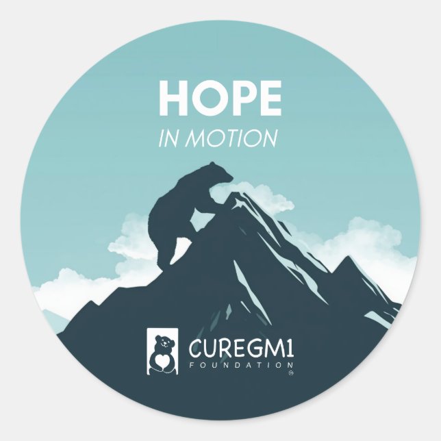 Hope in Motion for GM1 Gangliosidosis Classic Round Sticker (Front)