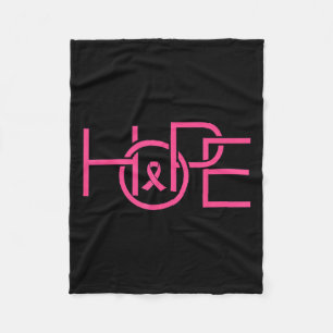 Hope In October We Wear Pink Breast Cancer Awarene Fleece Blanket