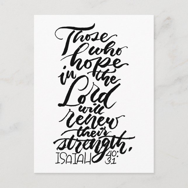 Hope in the Lord Brush Script Postcard (Front)