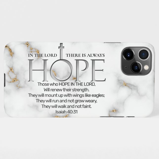 Hope in the Lord Scripture Verse Isaiah 40:31 iPhone Case (Back Horizontal)