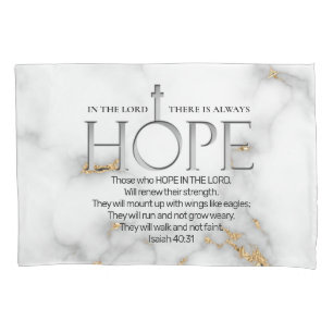 Hope in the Lord Scripture Verse Isaiah 40:31 Pillowcase