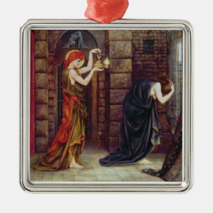 Hope in the Prison of Despair (oil on canvas) Metal Tree Decoration