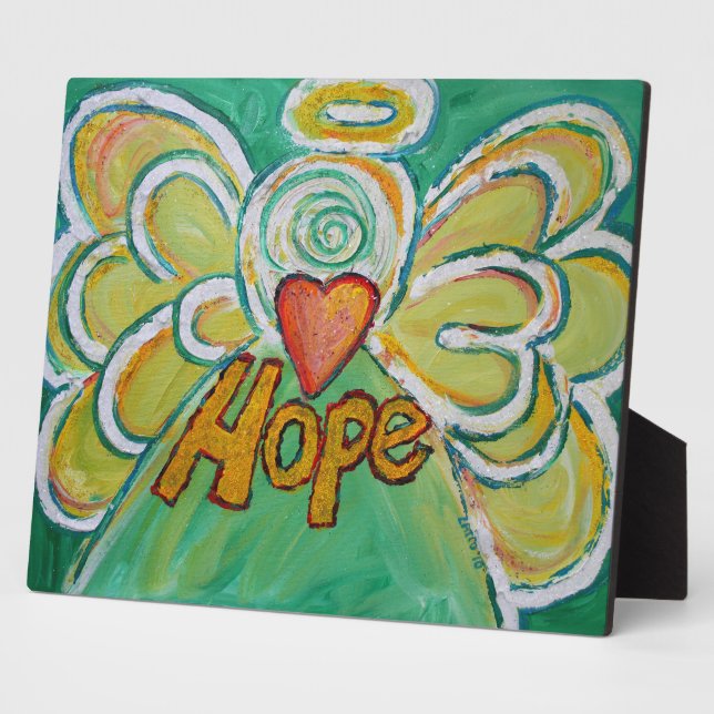 Hope Inspirational Angel Painting Poem Plaque (Side)