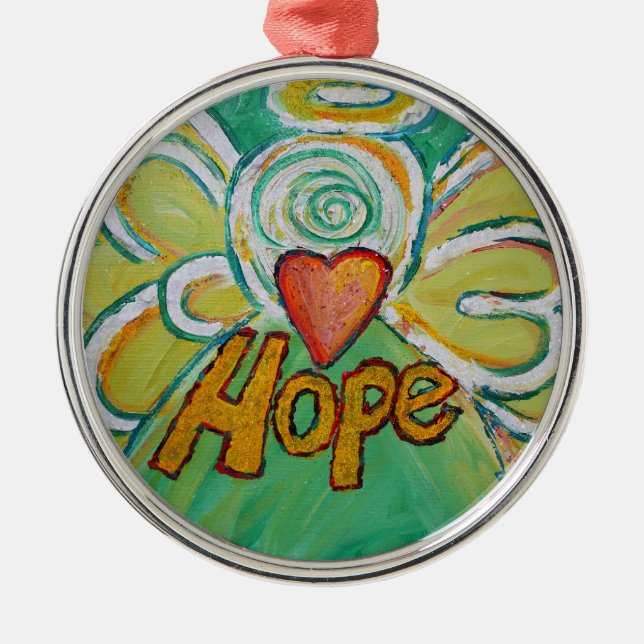 Hope Inspirational Angel Word Ornament (Front)