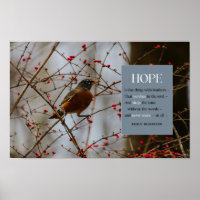 Hope Inspirational Emily Dickinson Bird Quote
