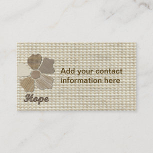 Hope Inspirational Fabric Flower Collage Business Card