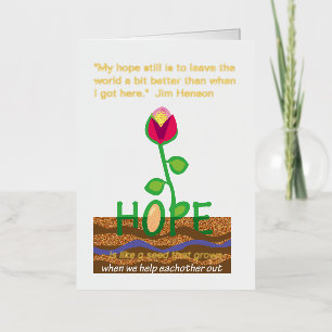 Hope inspirational quotes foil greeting card