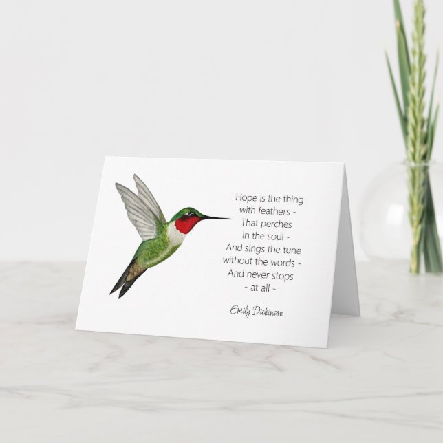 "Hope is" Hummingbird Card (Front)