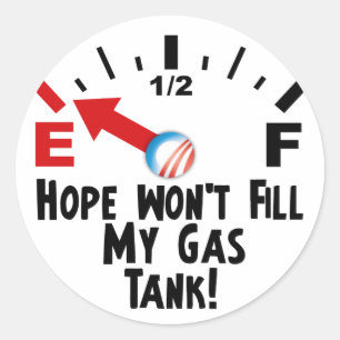Hope is on Empty - Anti Barack Obama Classic Round Sticker