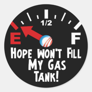 Hope is on Empty - Anti Barack Obama Classic Round Sticker