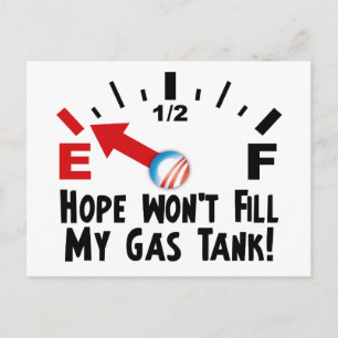 Hope is on Empty - Anti Barack Obama Postcard
