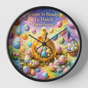 Hope is ready to hatch magical happy Easter wall Clock