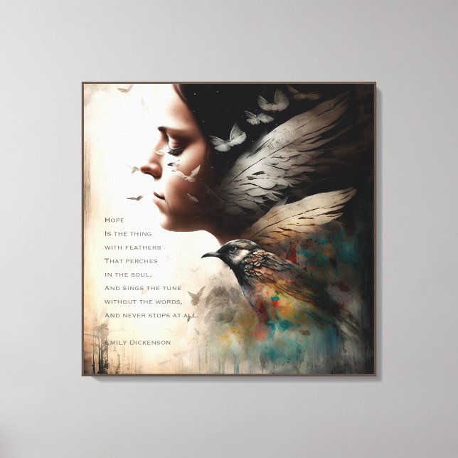 Hope is the Thing with Feathers Canvas Print (Front)