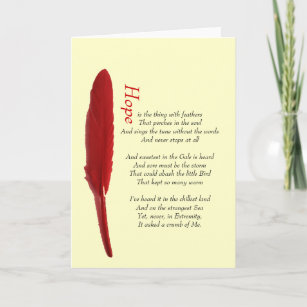 Hope is the thing with feathers motivational card