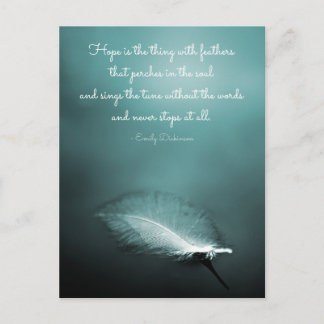 Hope is the thing with feathers postcard