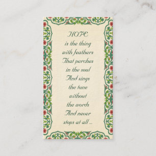 HOPE is the thing with feathers That perches Business Card