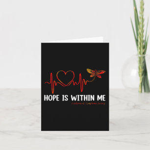 Hope Is Within Me Heartbeat Butterfly Blood Cancer Card