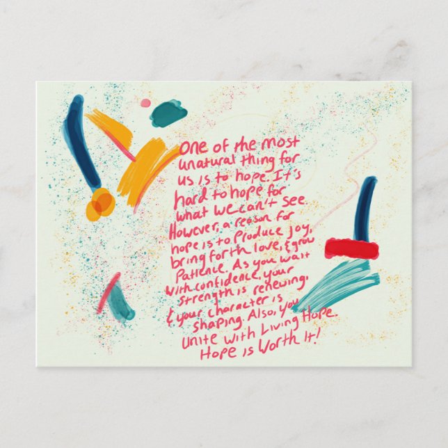 (Hope Is Worth It) Postcard (Front)