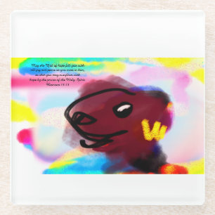 hope joy glass coaster