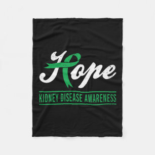 Hope Kidney Disease Awareness Month Green Ribbon S Fleece Blanket