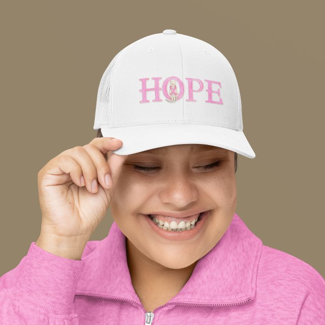 Hope Kitty Pink Ribbon Personalised Trucker Hat (Creator Uploaded)