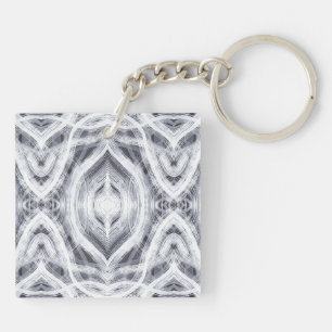 Hope Light White Abstract Watercolor Art Key Ring