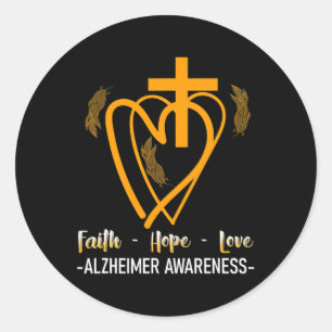 Hope Love Alzheimerheimer Awareness Month Classic Round Sticker
