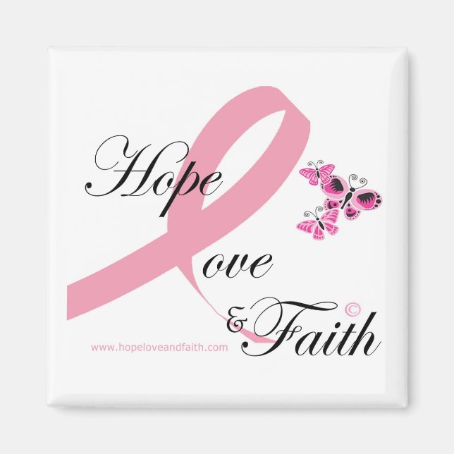 Hope love and faith square magnet (Front)