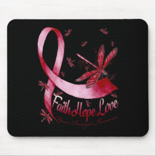 Hope Love Brain Aneurysm Awareness Dragonfly  Mouse Mat