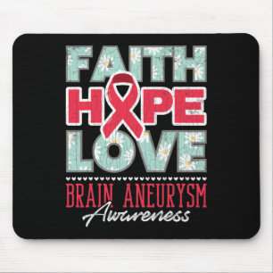 Hope Love Brain Aneurysm Awareness Support Graphic Mouse Mat