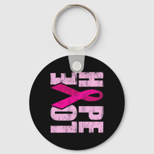 HOPE LOVE Breast Cancer Awareness World Cancer Day Key Ring