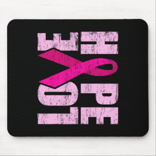 HOPE LOVE Breast Cancer Awareness World Cancer Day Mouse Mat