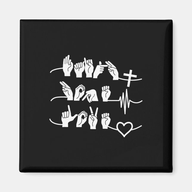 Hope Love - Christian Religion Heartbeat Cross Hea Magnet (Front)