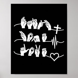 Hope Love - Christian Religion Heartbeat Cross Hea Poster