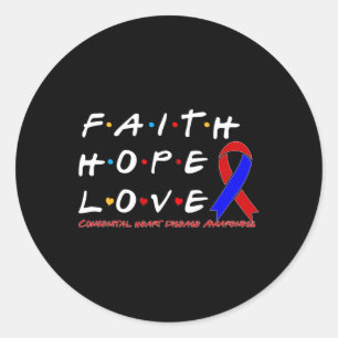 Hope Love Congenital Heart Disease Awareness  Classic Round Sticker