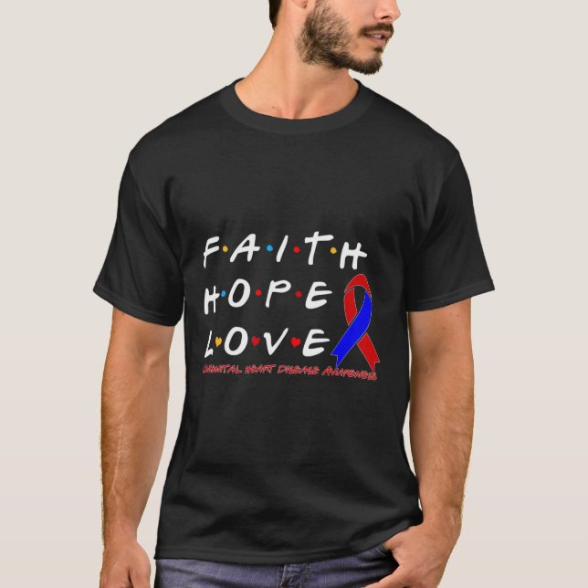 Hope Love Congenital Heart Disease Awareness  T-Shirt (Front)