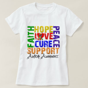 Hope Love Cure Autism Awareness T-Shirt