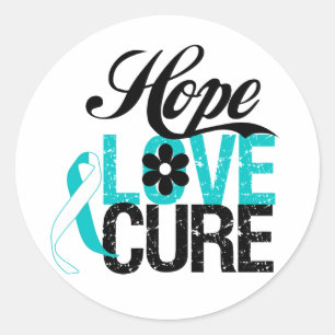 Hope Love Cure CERVICAL CANCER Gifts Classic Round Sticker