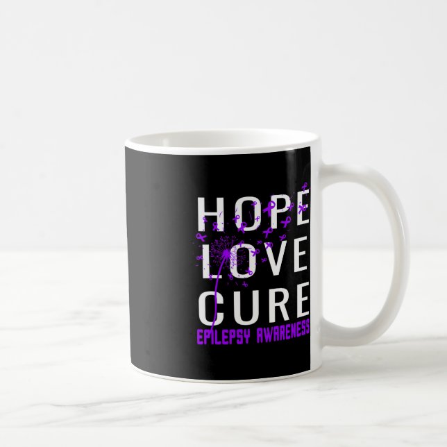 Hope Love Cure Epilepsy Awareness  Coffee Mug (Right)